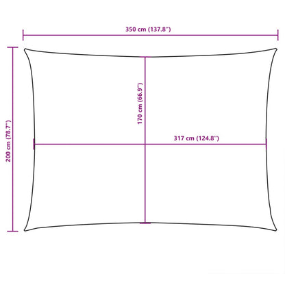 vidaXL Sunshade Sail Oxford Fabric Rectangular 2x3.5 m Cream