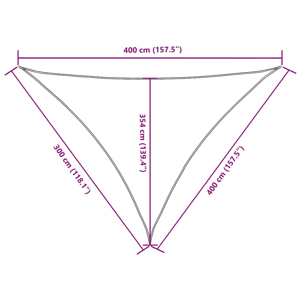 135229 vidaXL Sunshade Sail Oxford Fabric Triangular 3x4x4 m Cream