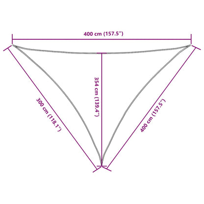 135229 vidaXL Sunshade Sail Oxford Fabric Triangular 3x4x4 m Cream