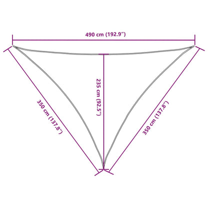 vidaXL Sunshade Sail Oxford Fabric Triangular 3.5x3.5x4.9 m Cream