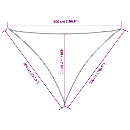 135234 vidaXL Sunshade Sail Oxford Fabric Triangular 4x5x5 m Cream
