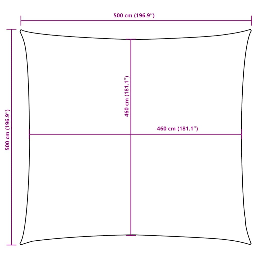 135251 vidaXL Sunshade Sail Oxford Fabric Square 5x5 m White