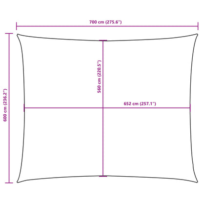 vidaXL Sunshade Sail Oxford Fabric Rectangular 6x7 m White