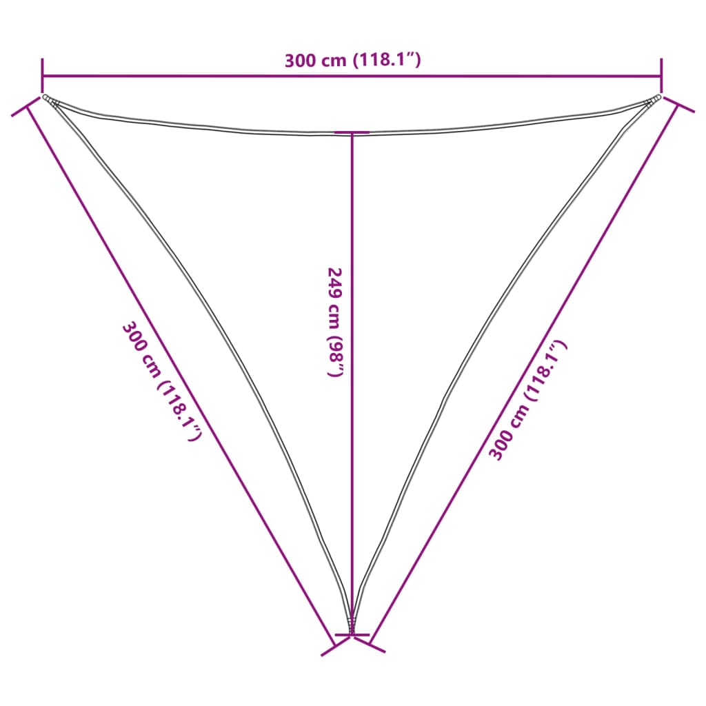 vidaXL Sunshade Sail Oxford Fabric Triangular 3x3x3 m White