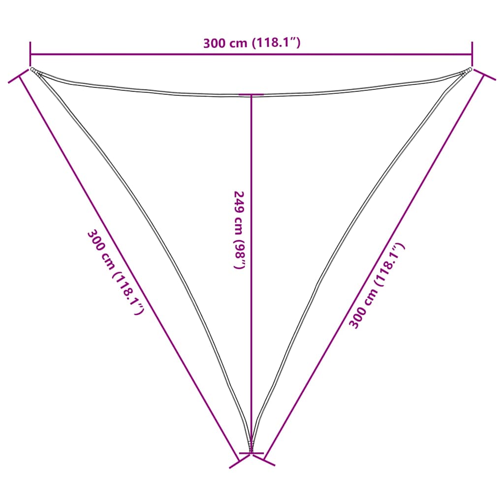 135280 vidaXL Sunshade Sail Oxford Fabric Triangular 3x3x3 m White