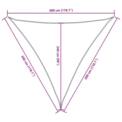 135280 vidaXL Sunshade Sail Oxford Fabric Triangular 3x3x3 m White
