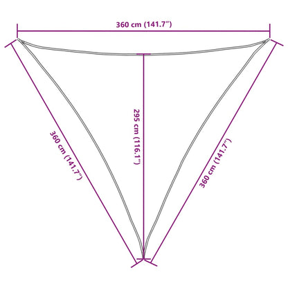 vidaXL Sunshade Sail Oxford Fabric Triangular 3.6x3.6x3.6 m White
