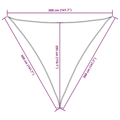 135281 vidaXL Sunshade Sail Oxford Fabric Triangular 3,6x3,6x3,6 m White