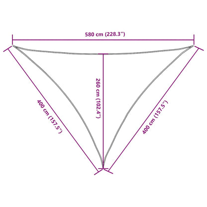 135287 vidaXL Sunshade Sail Oxford Fabric Triangular 4x4x5,8 m White