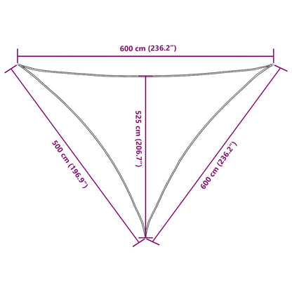 135291 vidaXL Sunshade Sail Oxford Fabric Triangular 5x6x6 m White