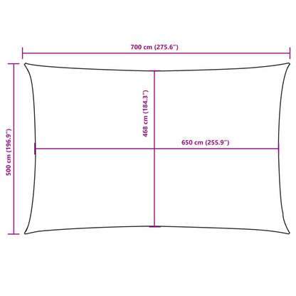 vidaXL Sunshade Sail Oxford Fabric Rectangular 5x7 m Terracotta
