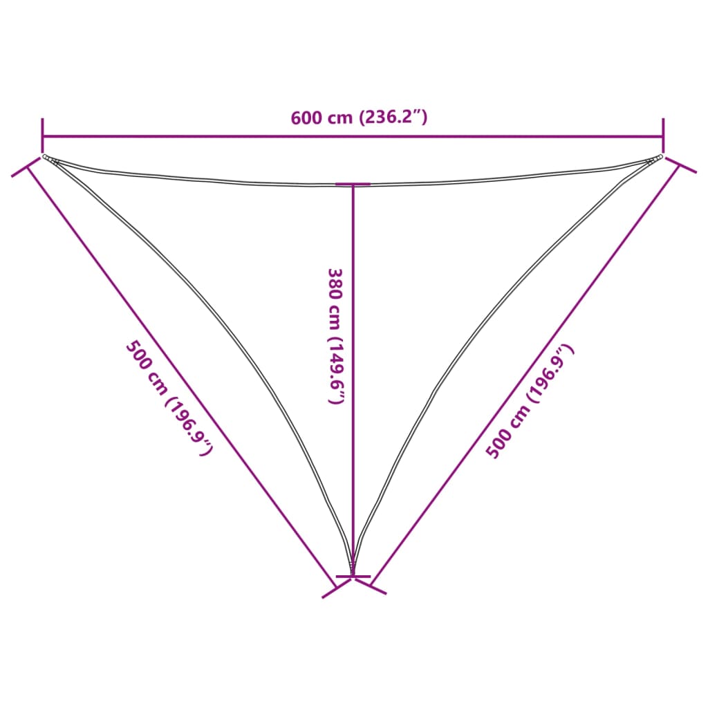 vidaXL Sunshade Sail Oxford Fabric Triangular 5x5x6 m Terracotta