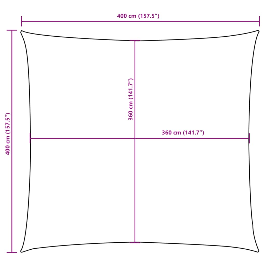 vidaXL Sunshade Sail Oxford Fabric Square 4x4 m Taupe