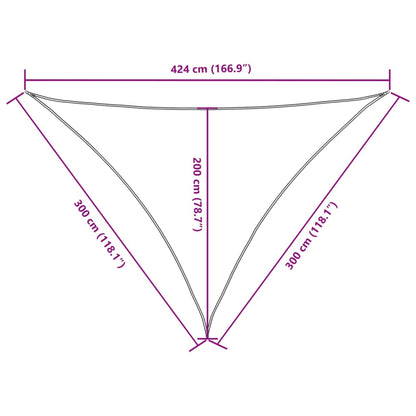 vidaXL Sunshade Sail Oxford Fabric Triangular 3x3x4.24 m Taupe