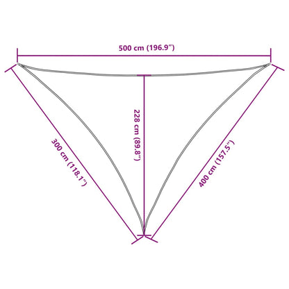 vidaXL Sunshade Sail Oxford Fabric Triangular 3x4x5 m Taupe