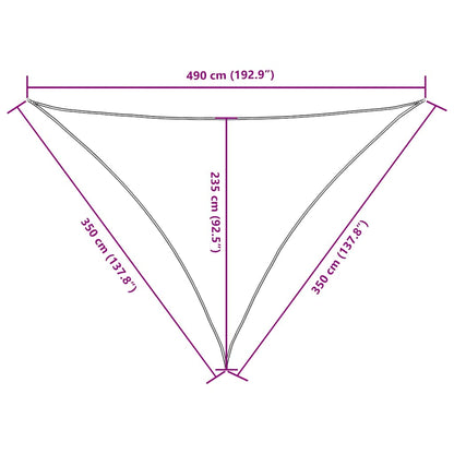 vidaXL Sunshade Sail Oxford Fabric Triangular 3.5x3.5x4.9 m Taupe