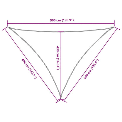 vidaXL Sunshade Sail Oxford Fabric Triangular 4x5x5 m Taupe