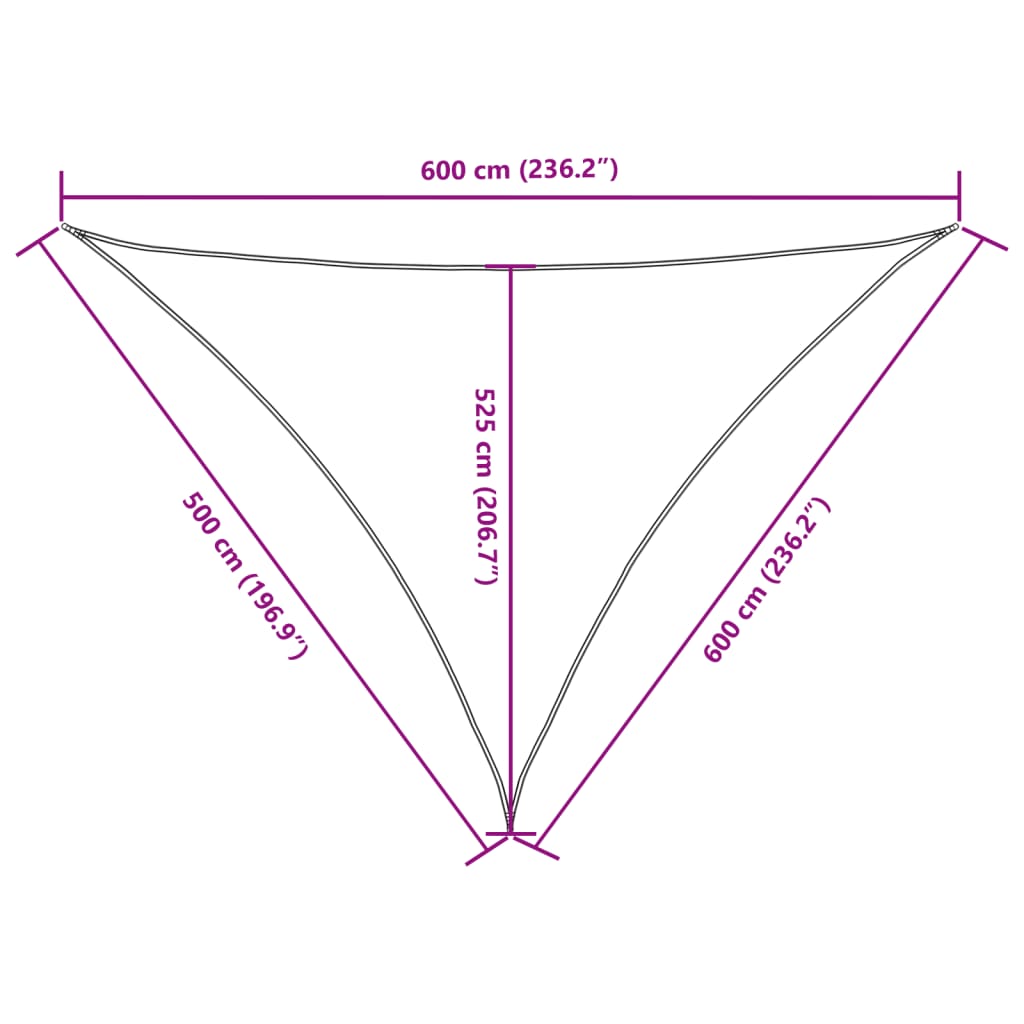 vidaXL Sunshade Sail Oxford Fabric Triangular 5x6x6 m Taupe