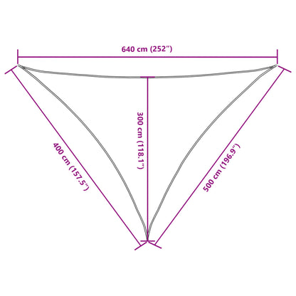 vidaXL Sunshade Sail Oxford Fabric Triangular 4x5x6.4 m Taupe