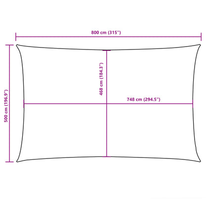 vidaXL Sunshade Sail Oxford Fabric Rectangular 5x8 m Dark Green