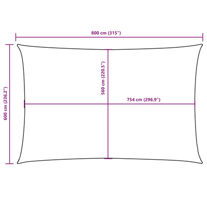 vidaXL Sunshade Sail Oxford Fabric Rectangular 6x8 m Dark Green