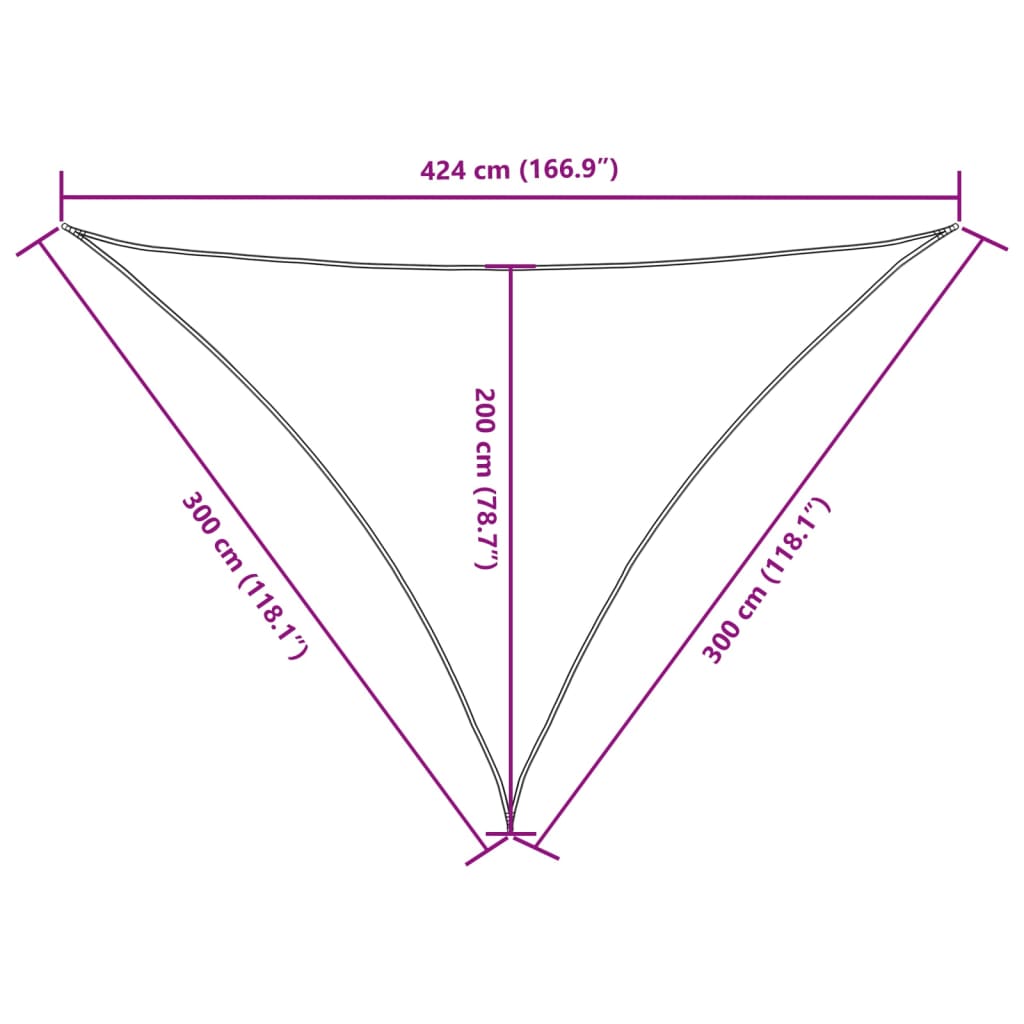 vidaXL Sunshade Sail Oxford Fabric Triangular 3x3x4.24 m Dark Green
