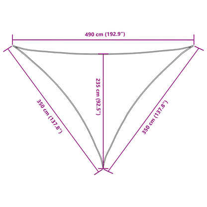vidaXL Sunshade Sail Oxford Fabric Triangular 3.5x3.5x4.9 m Dark Green