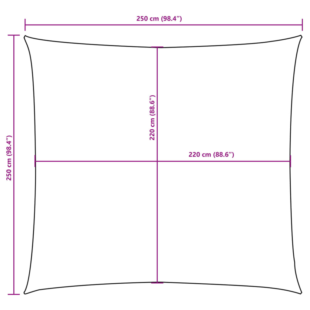 vidaXL Sunshade Sail Oxford Fabric Square 2.5x2.5 m Blue