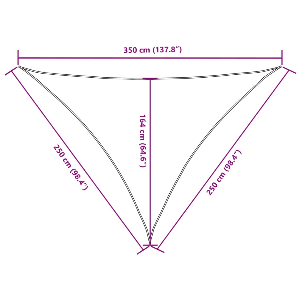 vidaXL Sunshade Sail Oxford Fabric Triangular 2.5x2.5x3.5 m Blue