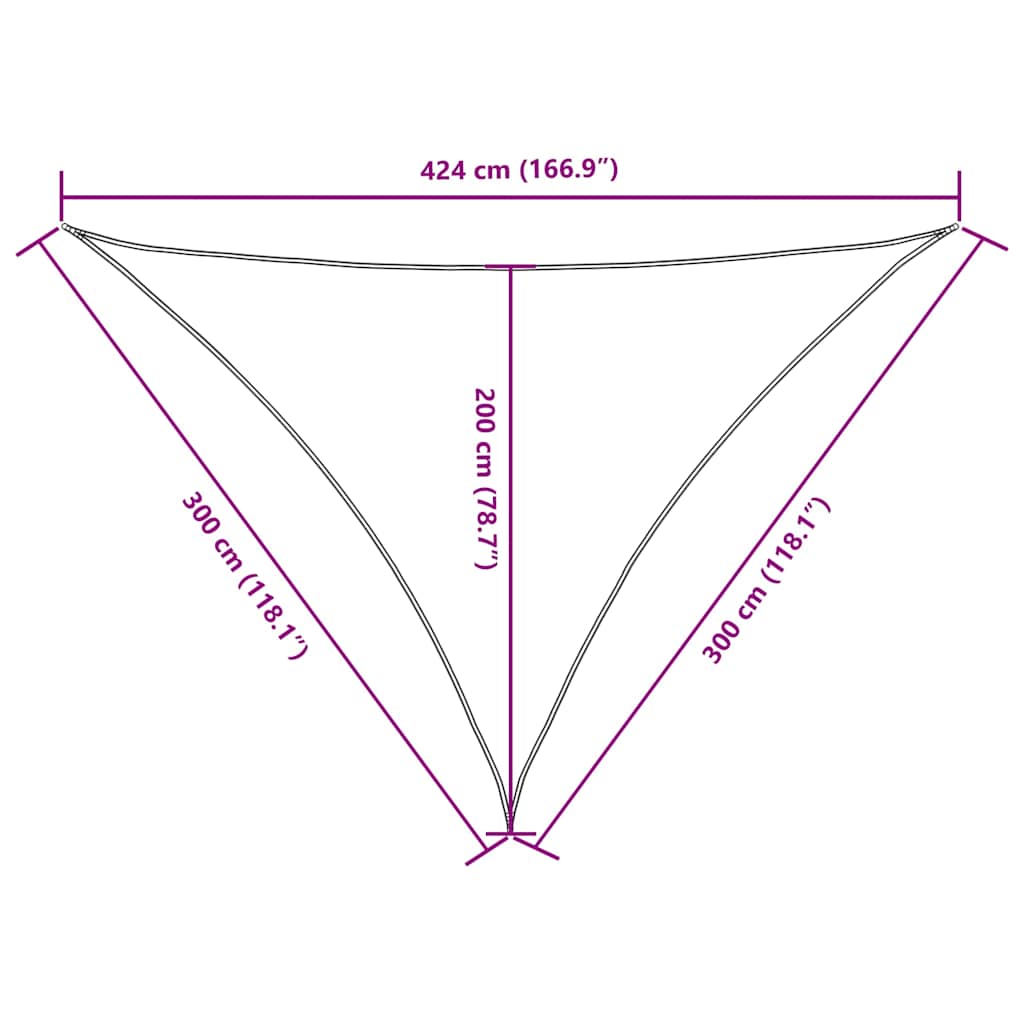 135557 vidaXL Sunshade Sail Oxford Fabric Triangular 3x3x4,24 m Blue