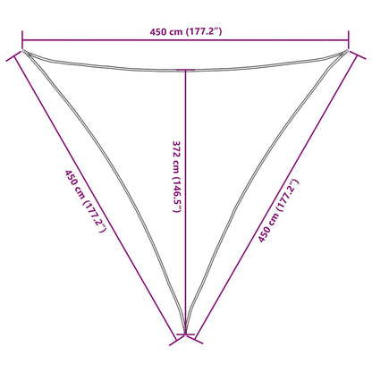135563 vidaXL Sunshade Sail Oxford Fabric Triangular 4,5x4,5x4,5 m Blue