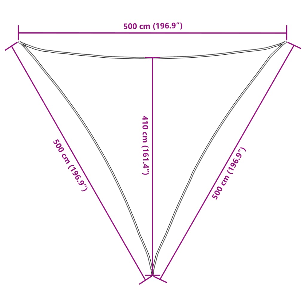 vidaXL Sunshade Sail Oxford Fabric Triangular 5x5x5 m Blue