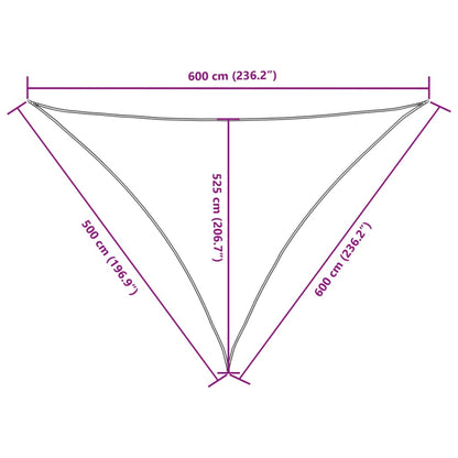 vidaXL Sunshade Sail Oxford Fabric Triangular 5x6x6 m Blue