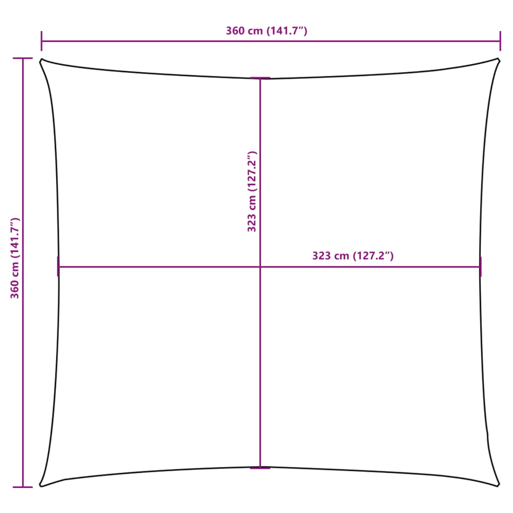 vidaXL Sunshade Sail Oxford Fabric Square 3.6x3.6 m Yellow