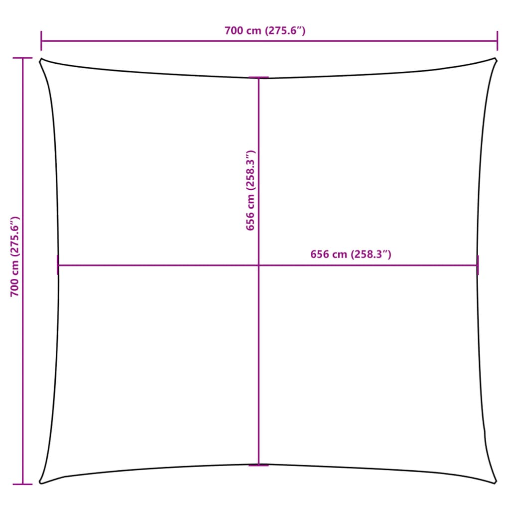 vidaXL Sunshade Sail Oxford Fabric Square 7x7 m Yellow