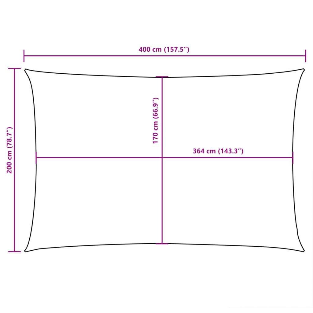 vidaXL Sunshade Sail Oxford Fabric Rectangular 2x4 m Yellow