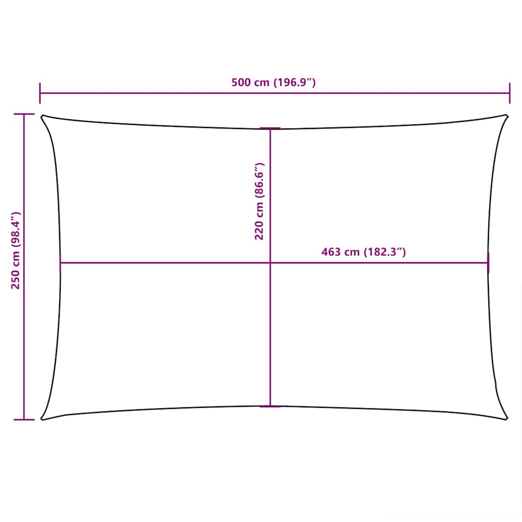 vidaXL Sunshade Sail Oxford Fabric Rectangular 2.5x5 m Yellow