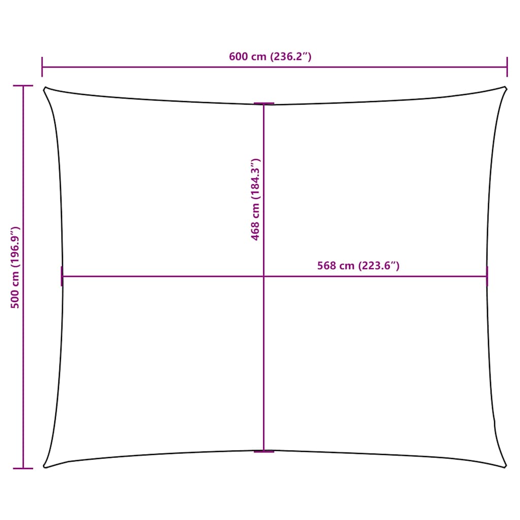 vidaXL Sunshade Sail Oxford Fabric Rectangular 5x6 m Yellow