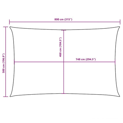 vidaXL Sunshade Sail Oxford Fabric Rectangular 5x8 m Yellow