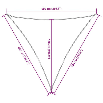 135625 vidaXL Sunshade Sail Oxford Fabric Triangular 6x6x6 m Yellow
