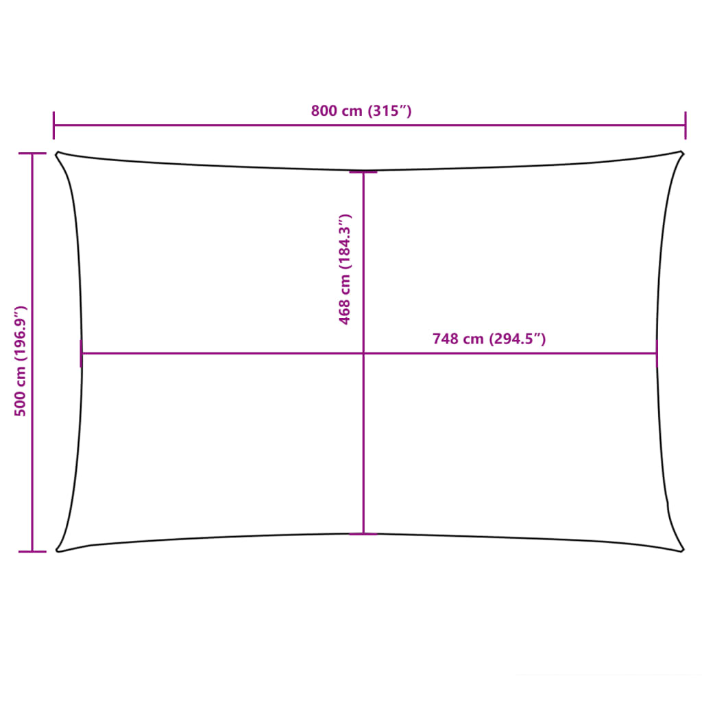 vidaXL Sunshade Sail Oxford Fabric Rectangular 5x8 m Red