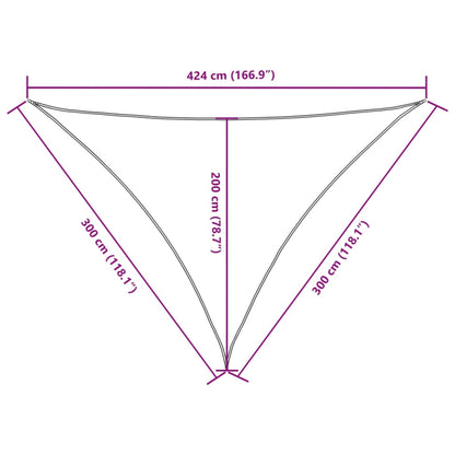 vidaXL Sunshade Sail Oxford Fabric Triangular 3x3x4.24 m Red