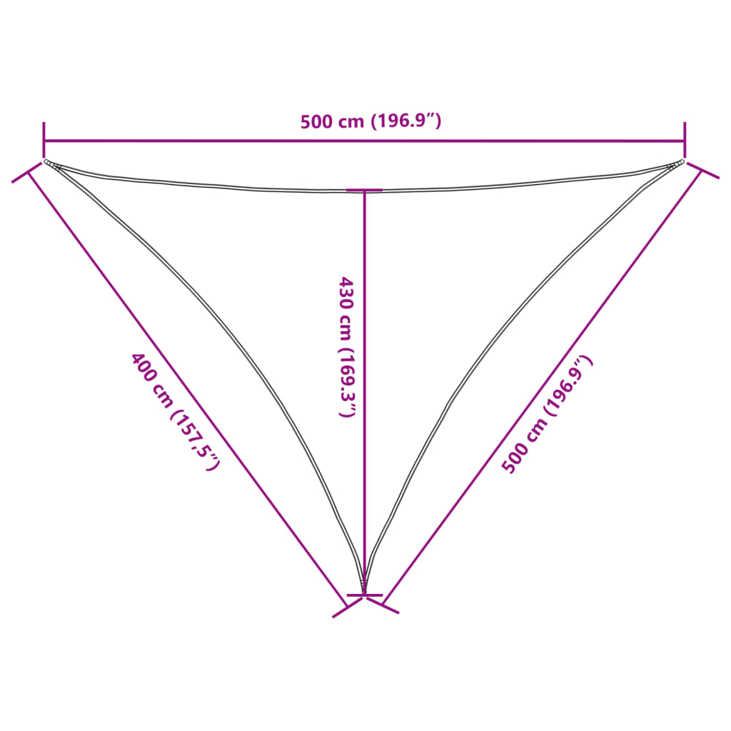vidaXL Sunshade Sail Oxford Fabric Triangular 4x5x5 m Red
