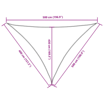 vidaXL Sunshade Sail Oxford Fabric Triangular 4x5x5 m Red
