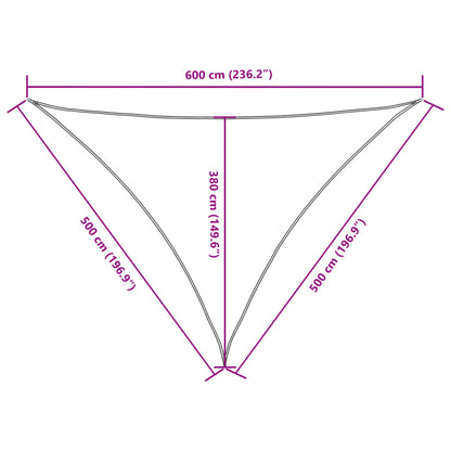 vidaXL Sunshade Sail Oxford Fabric Triangular 5x5x6 m Red