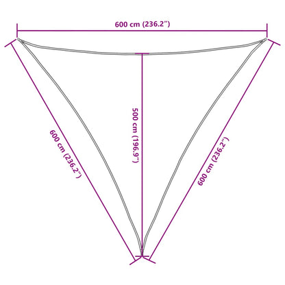 vidaXL Sunshade Sail Oxford Fabric Triangular 6x6x6 m Red