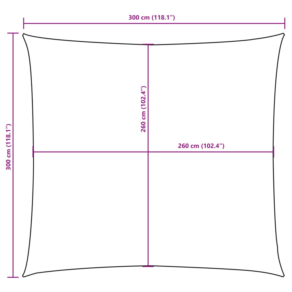 vidaXL Sunshade Sail Oxford Fabric Square 3x3 m Orange