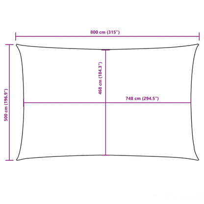 vidaXL Sunshade Sail Oxford Fabric Rectangular 5x8 m Orange