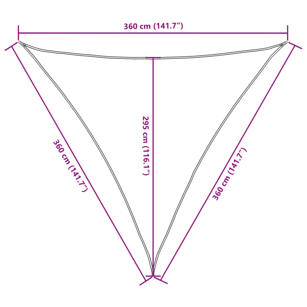 vidaXL Sunshade Sail Oxford Fabric Triangular 3.6x3.6x3.6 m Orange