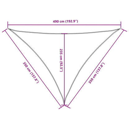 vidaXL Sunshade Sail Oxford Fabric Triangular 3.5x3.5x4.9 m Orange